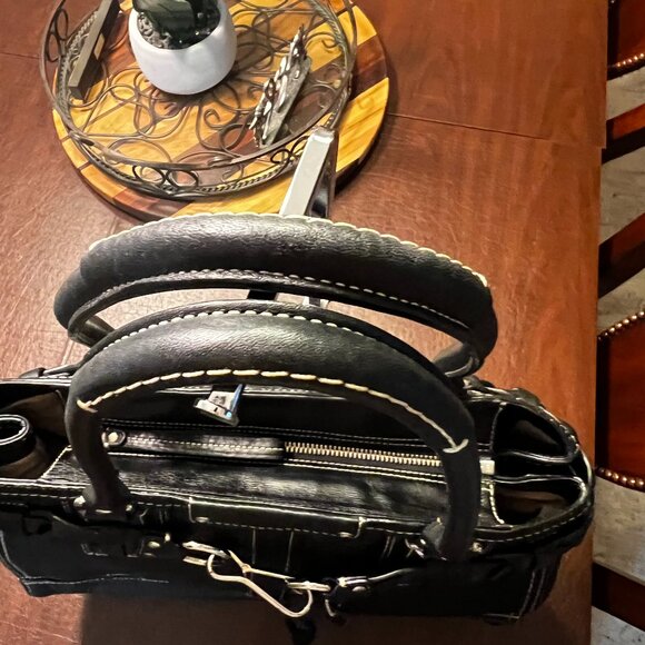 Coach Hampton Collection Black Pebbled Leather Shoulder Bag - Picture 8 of 10